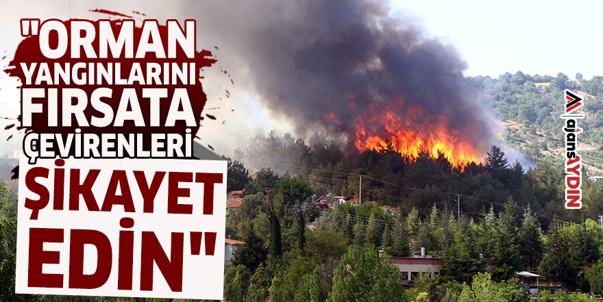 "Orman yangınlarını fırsata çevirenleri şikayet edin"