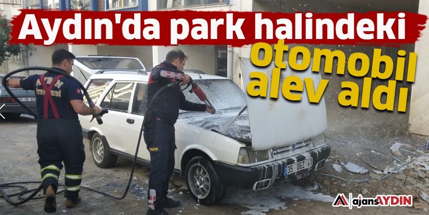 Aydın'da park halindeki otomobil alev aldı