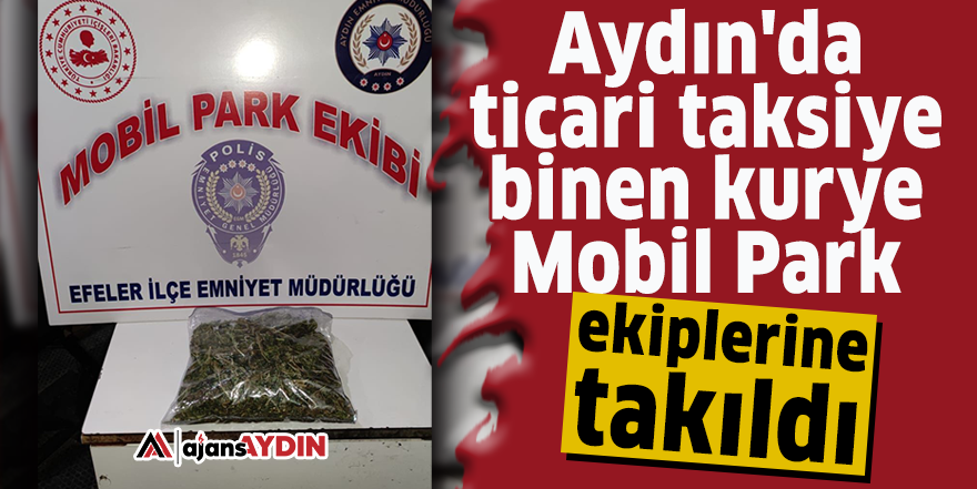 Aydın'da ticari taksiye binen kurye Mobil Park ekiplerine takıldı