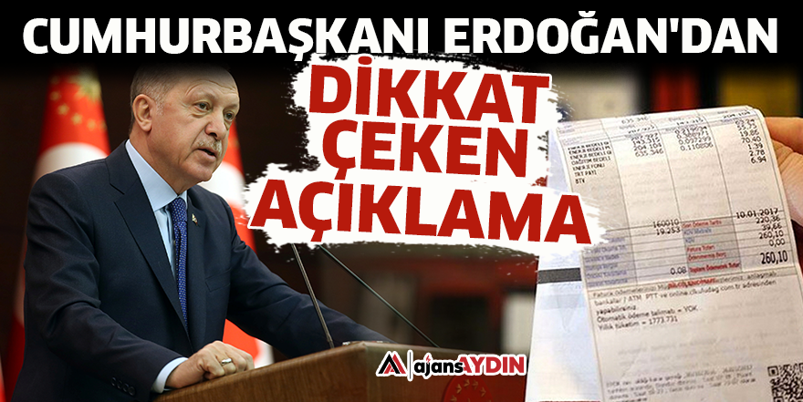 Cumhurbaşkanı Erdoğan'dan dikkat çeken açıklama