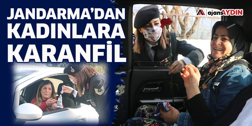 Jandarma’dan kadınlara karanfil