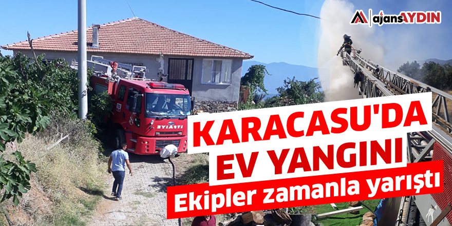 Karacasu'da ev yangını