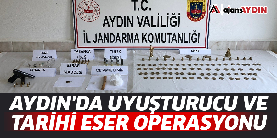 Aydın'da uyuşturucu ve tarihi eser operasyonu