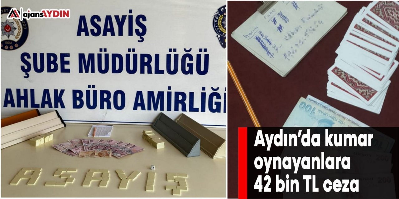 Aydın’da kumar oynayanlara 42 bin TL ceza