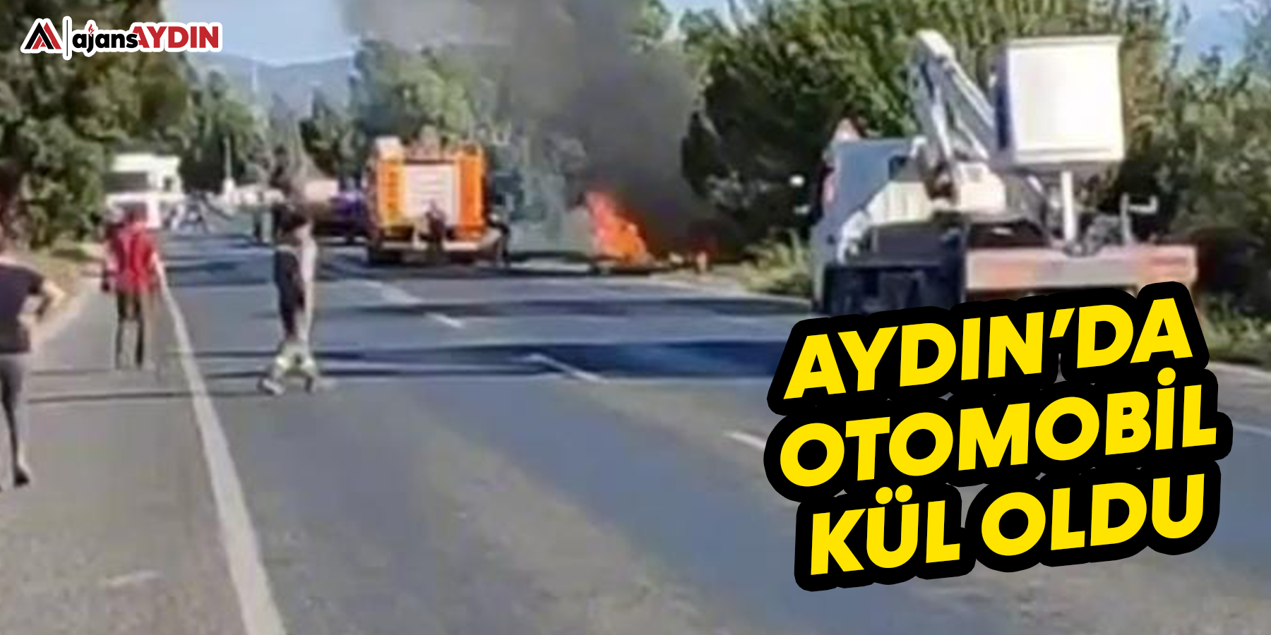 Söke'de otomobil alev aldı