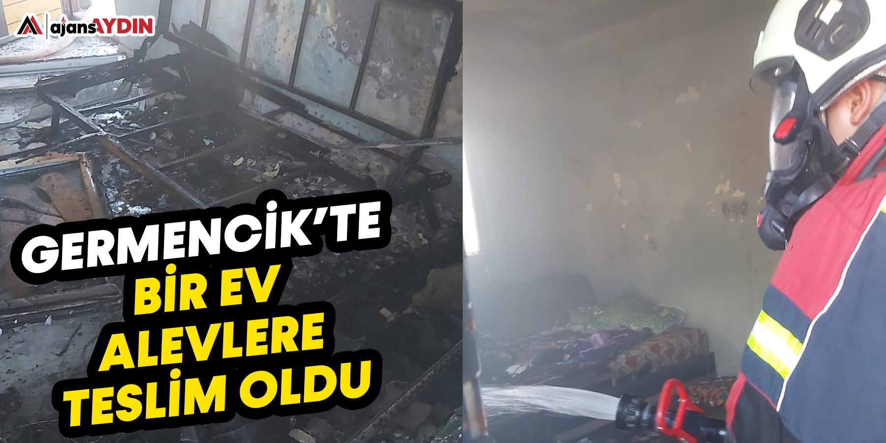 Germencik'te bir ev alevlere teslim oldu