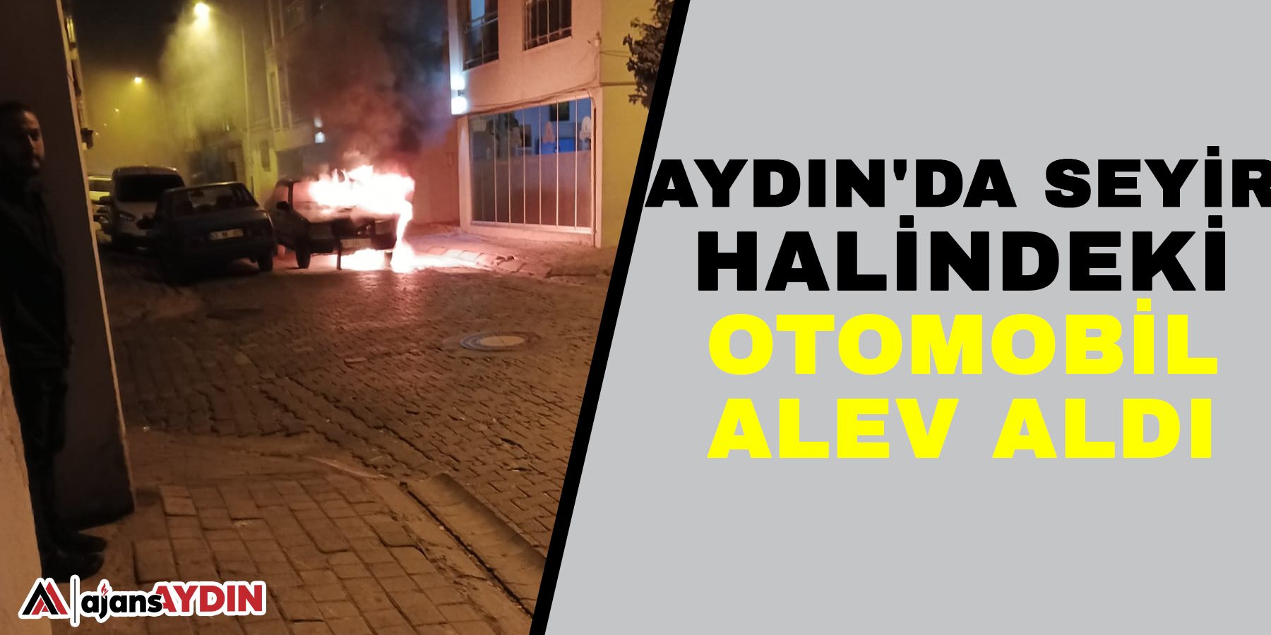 Aydın'da seyir halindeki otomobil alev aldı