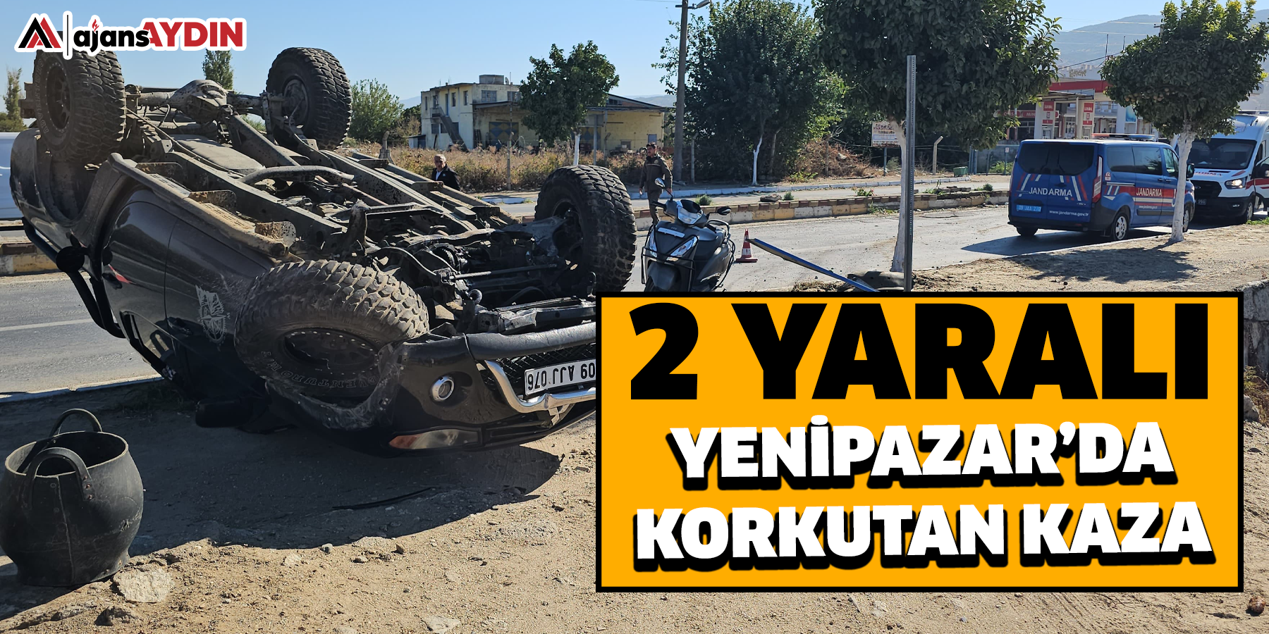 Yenipazar’da korkutan kaza  2 yaralı