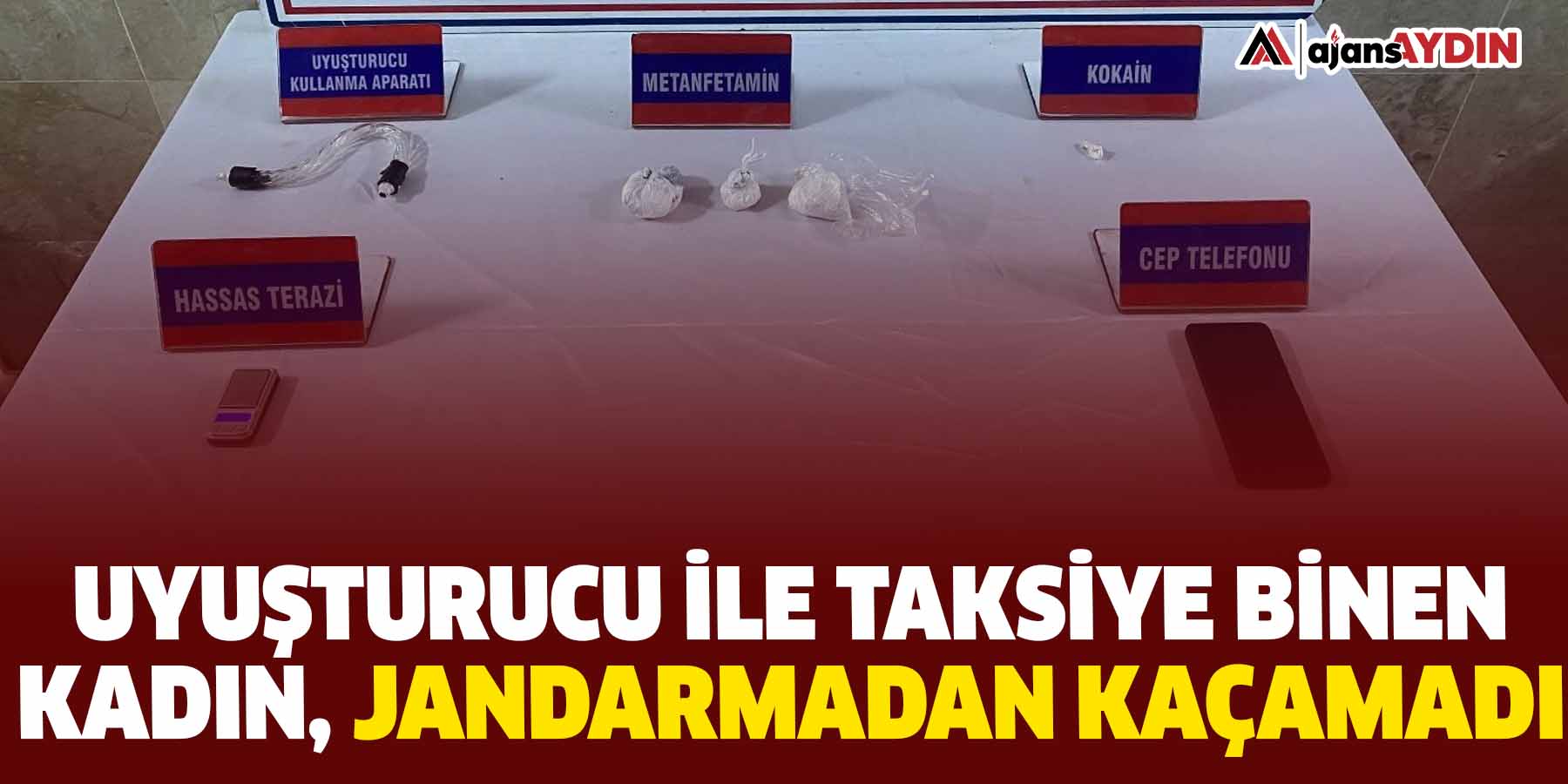 Uyuşturucu ile taksiye binen kadın, jandarmadan kaçamadı