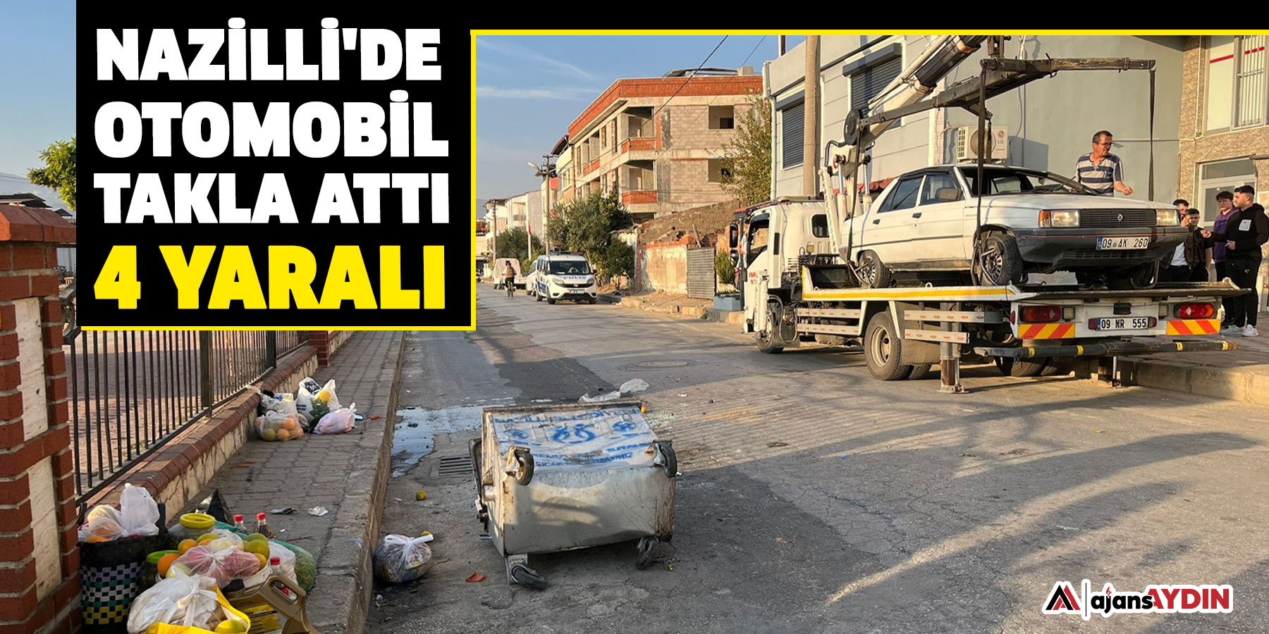 Nazilli'de otomobil takla attı: 4 yaralı