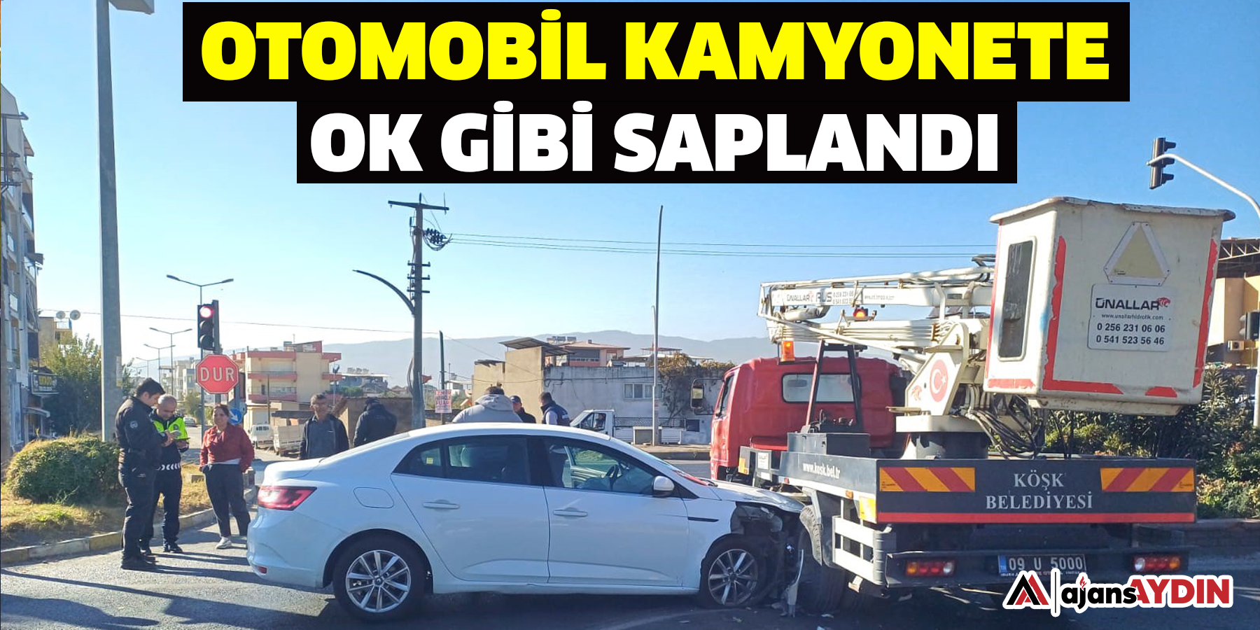 Otomobil kamyonete ok gibi saplandı