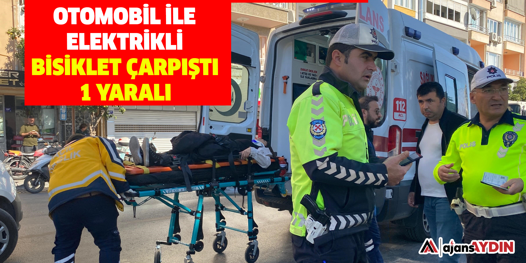 Otomobil ile elektrikli bisiklet çarpıştı 1 yaralı