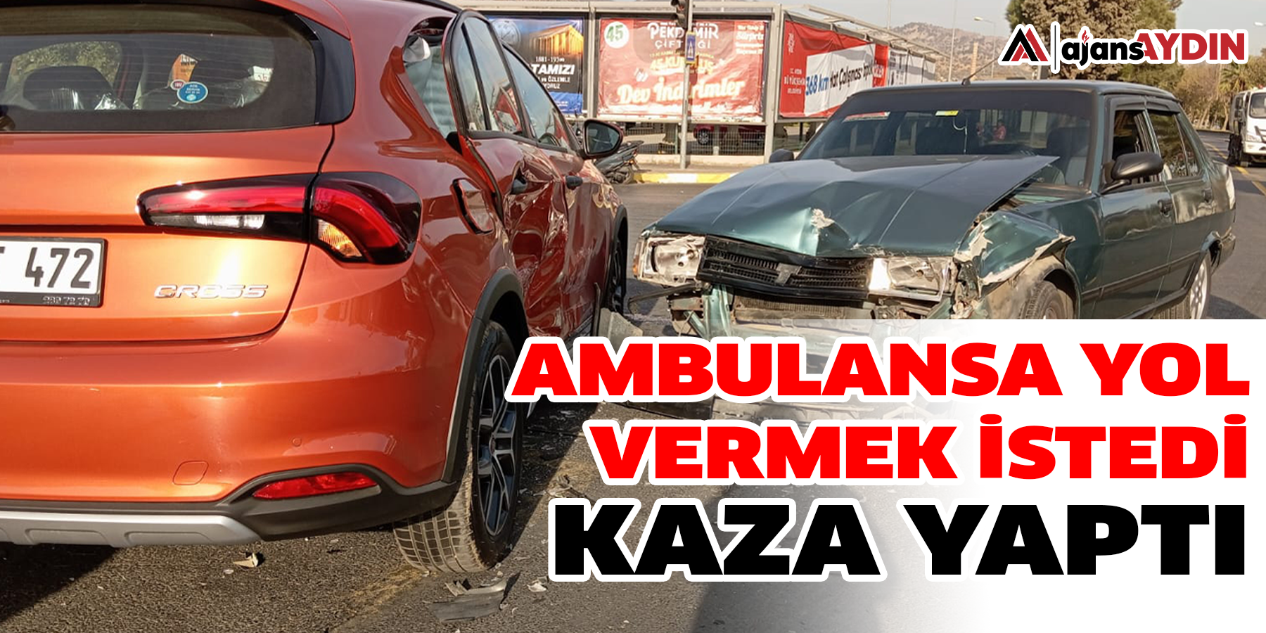 Ambulansa yol vermek istedi: Kaza yaptı