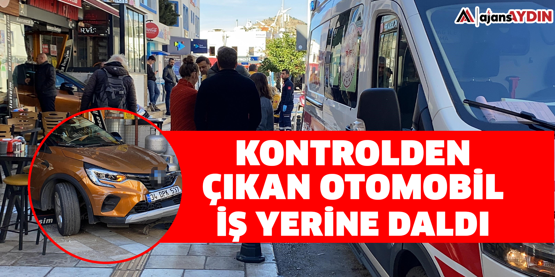 Kontrolden çıkan otomobil: İş yerine daldı