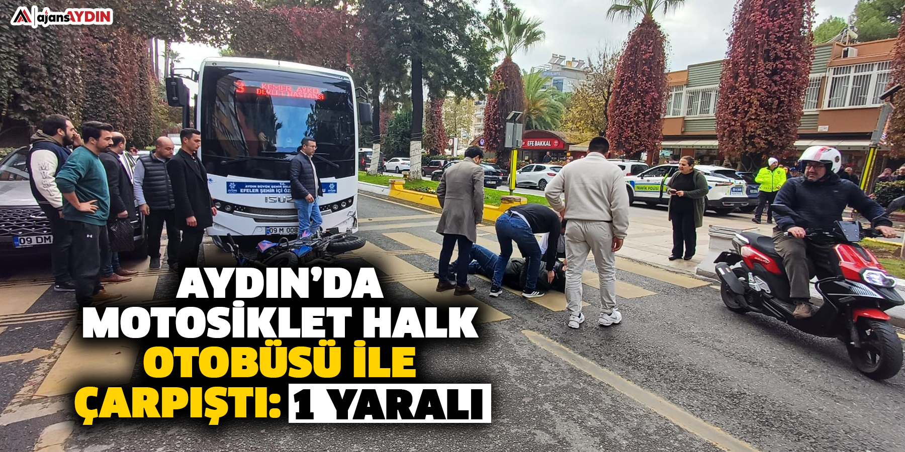 Aydın’da motosiklet halk otobüsü ile çarpıştı: 1 yaralı