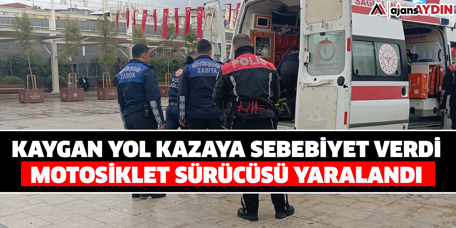 Kaygan yol kazaya sebebiyet verdi: Motosiklet sürücüsü yaralandı