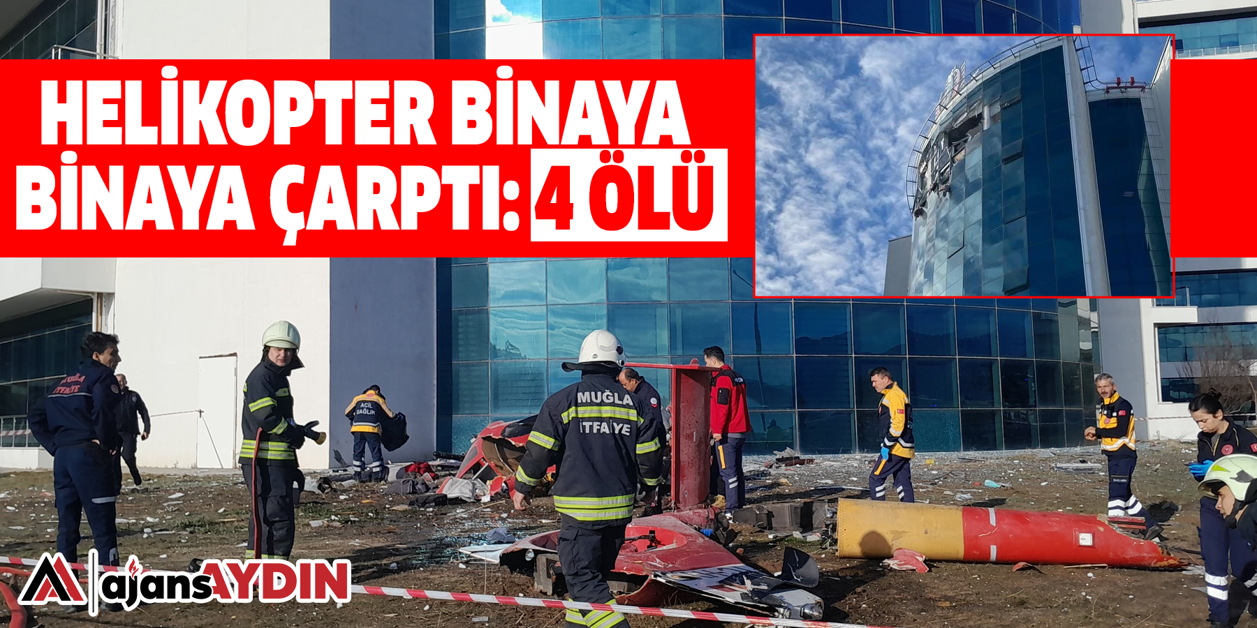 Helikopter binaya çarptı: 4 ölü