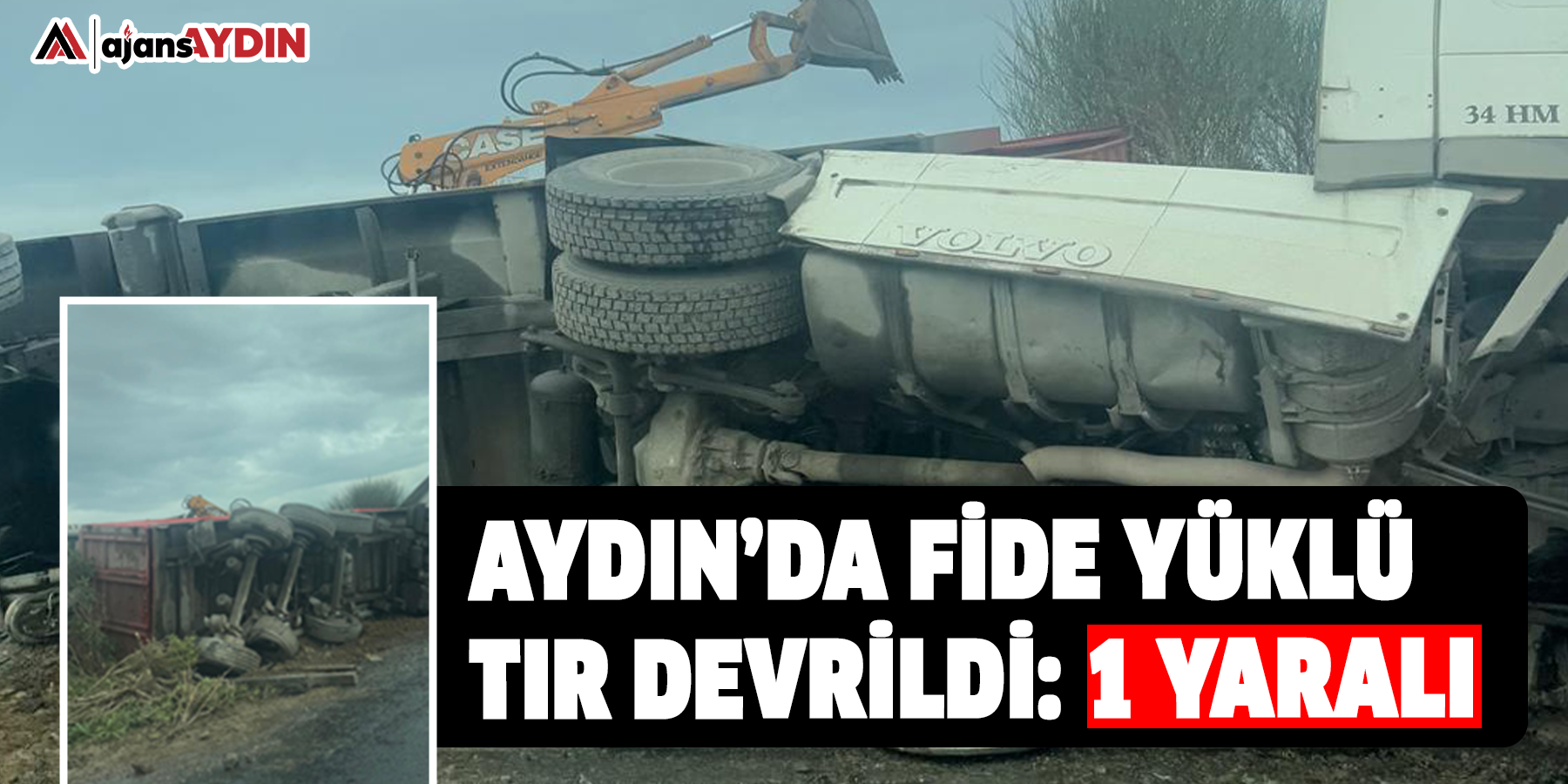 Aydın’da fide yüklü tır devrildi: 1 yaralı