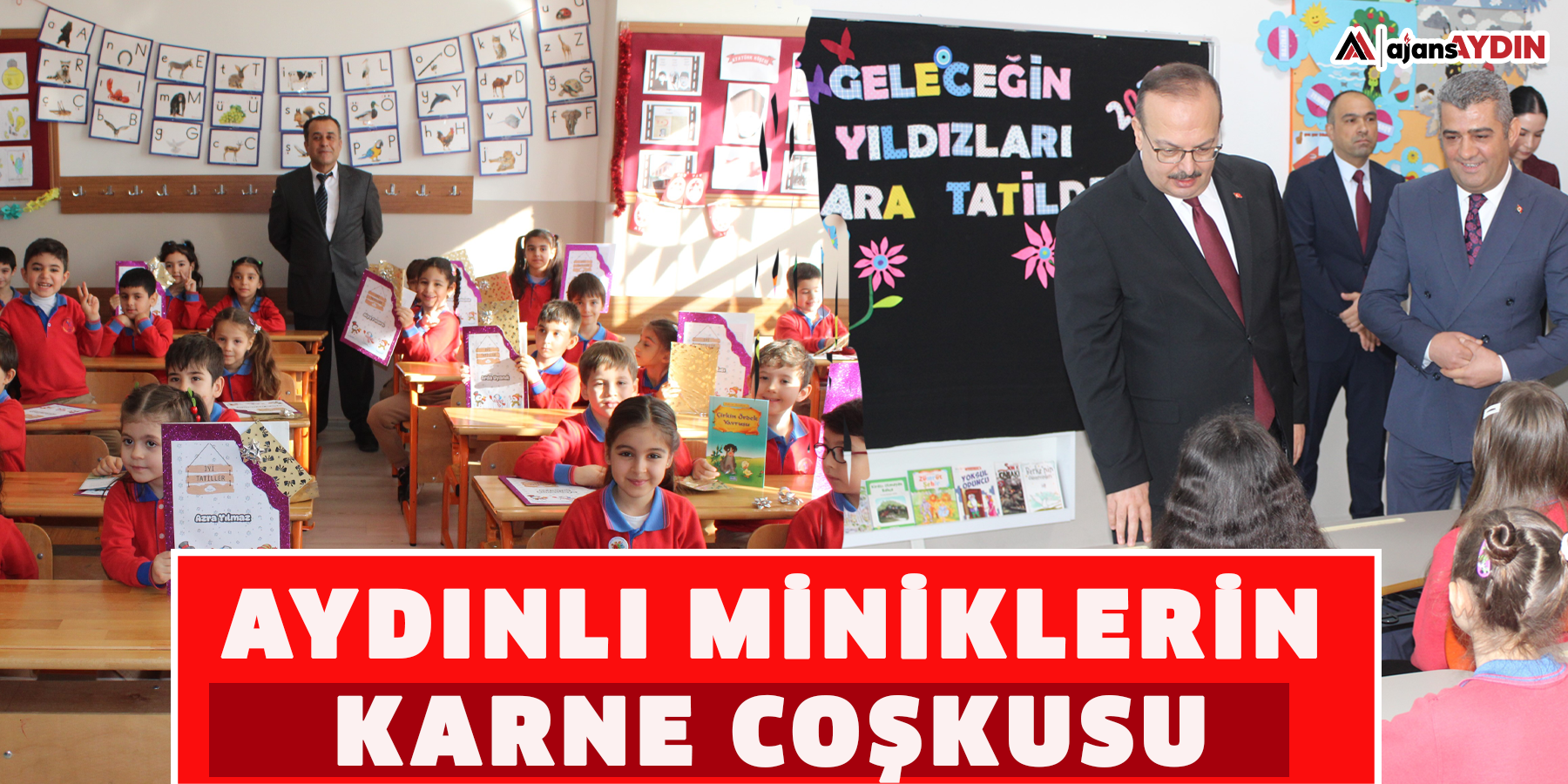 Aydınlı miniklerin karne coşkusu