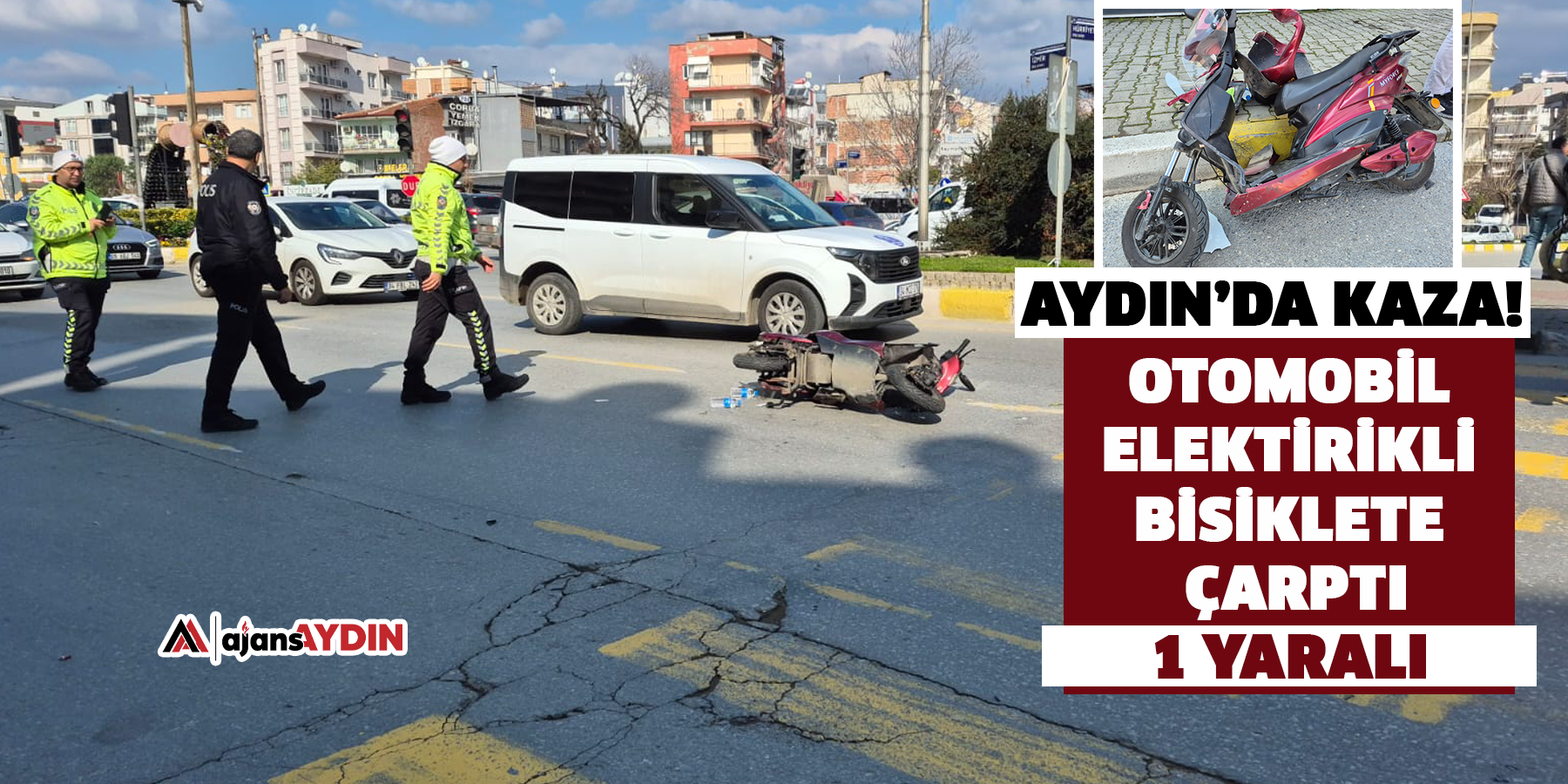 Aydın’da kaza! Otomobil elektrikli bisiklete çarptı 1 yaralı