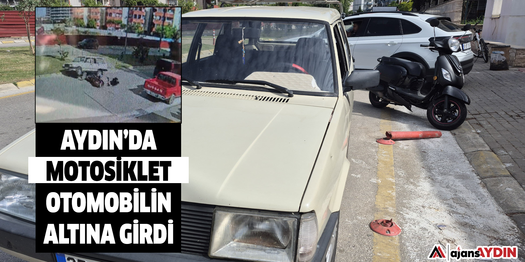 Aydın’da motosiklet otomobilin altına girdi
