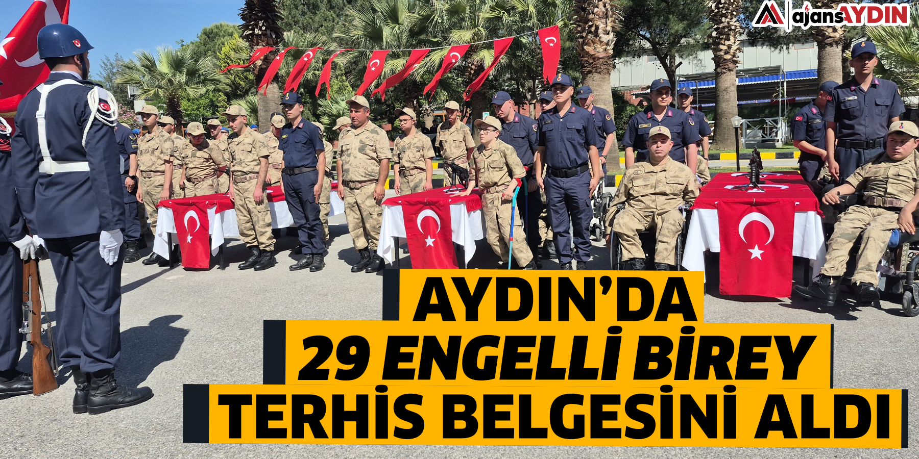 Aydın’da 29 engelli birey terhis belgesini aldı