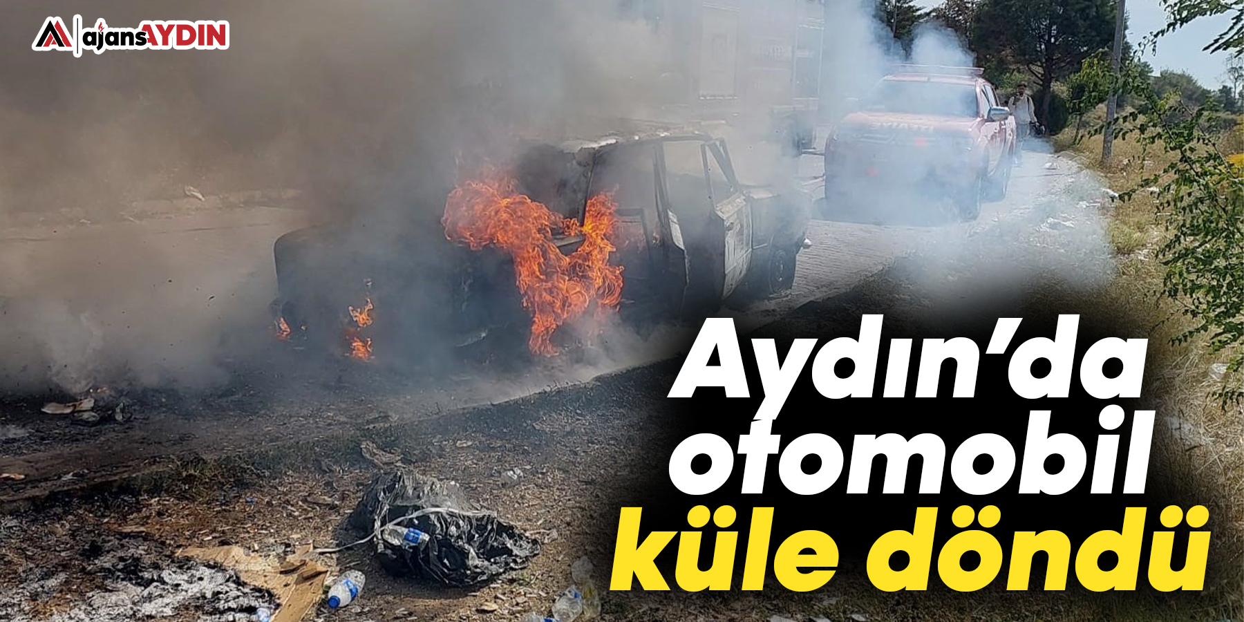 Aydın’da otomobil küle döndü