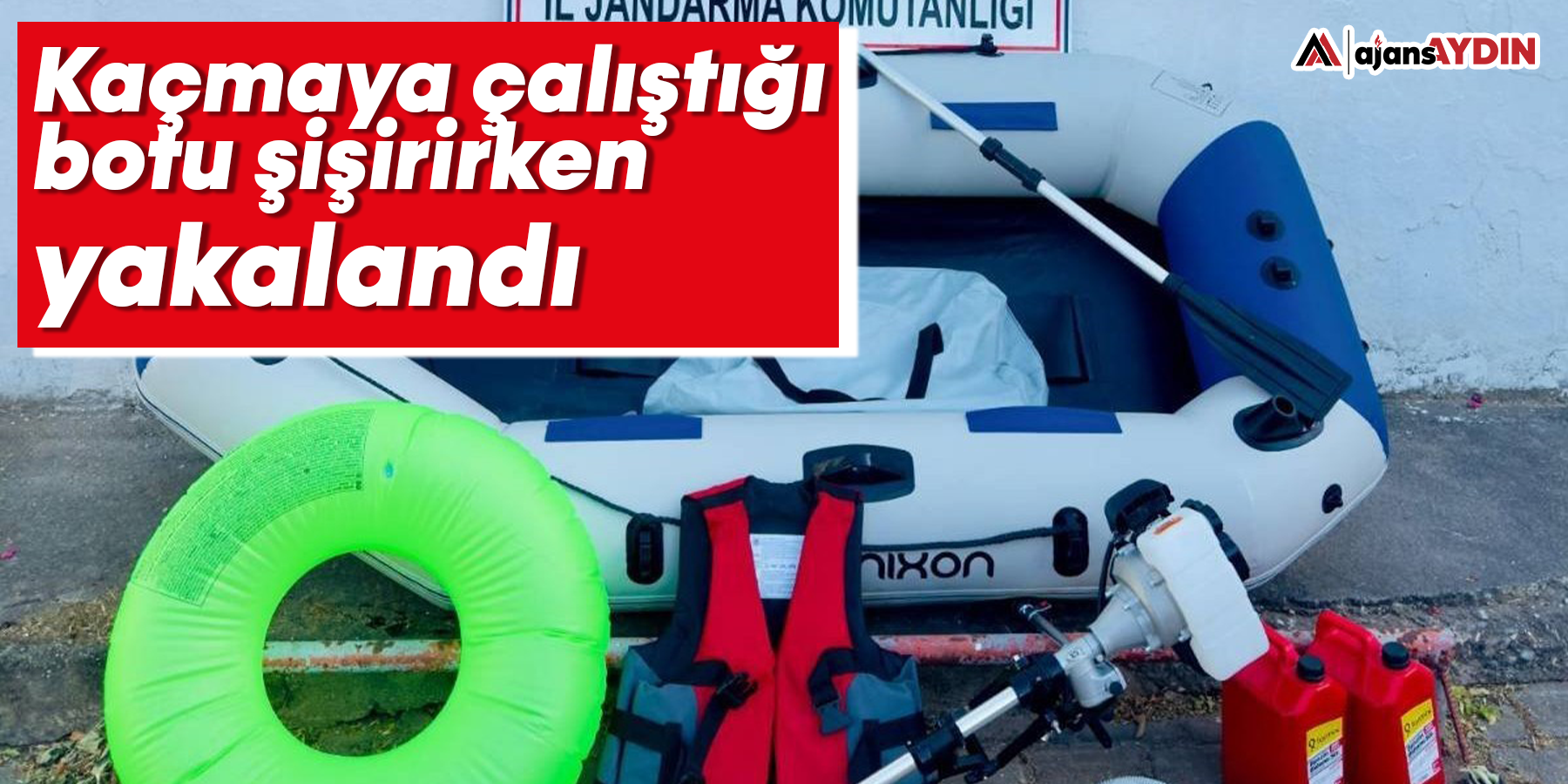 Kaçmaya çalıştığı botu şişirirken yakalandı