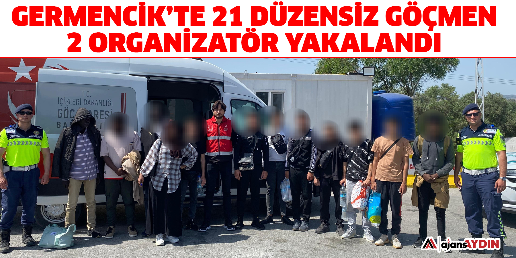 Germencik’te 21 düzensiz göçmen, 2 organizatör yakalandı