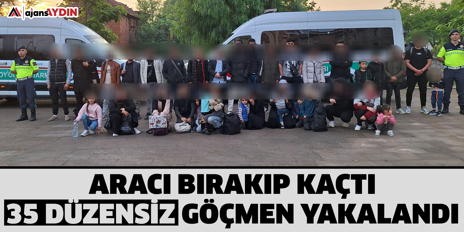 Aracı bırakıp kaçtı, 35 düzensiz göçmen yakalandı