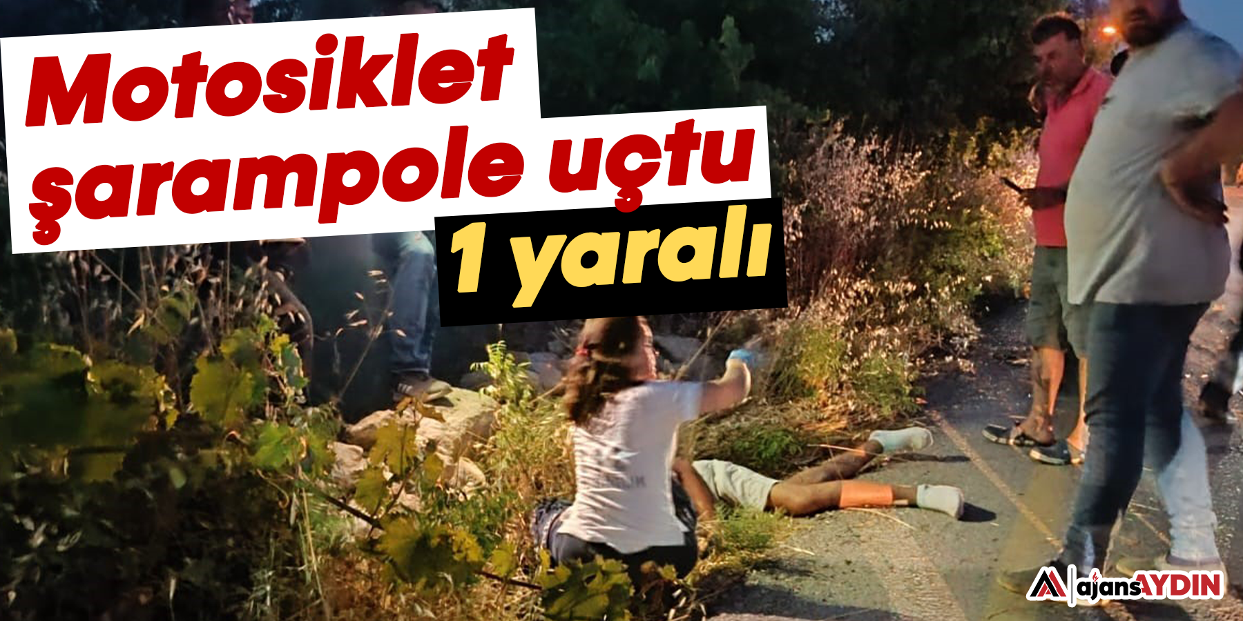 Motosiklet şarampole uçtu: 1 yaralı