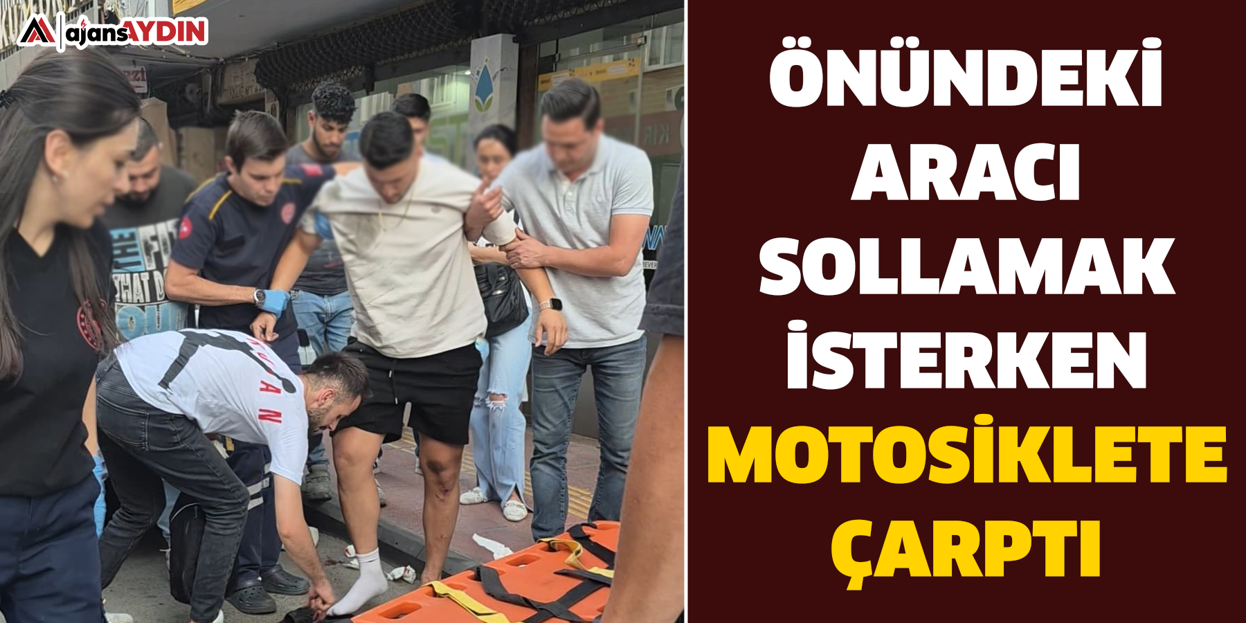 Önündeki aracı sollamak isterken motosiklete çarptı