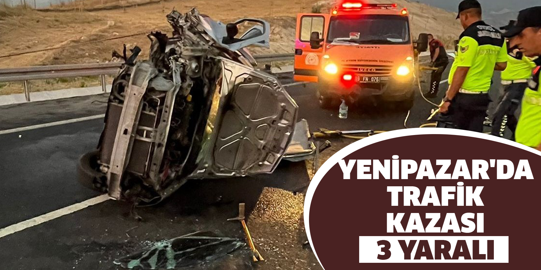 Yenipazar'da trafik kazası: 3 yaralı