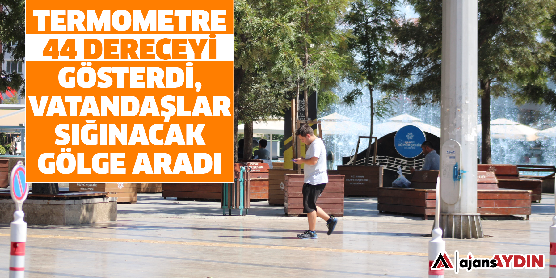 Termometre 44 dereceyi gösterdi, vatandaşlar sığınacak gölge aradı