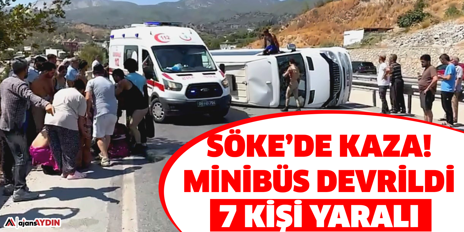 Turistleri taşıyan minibüs devrildi: 7 yaralı