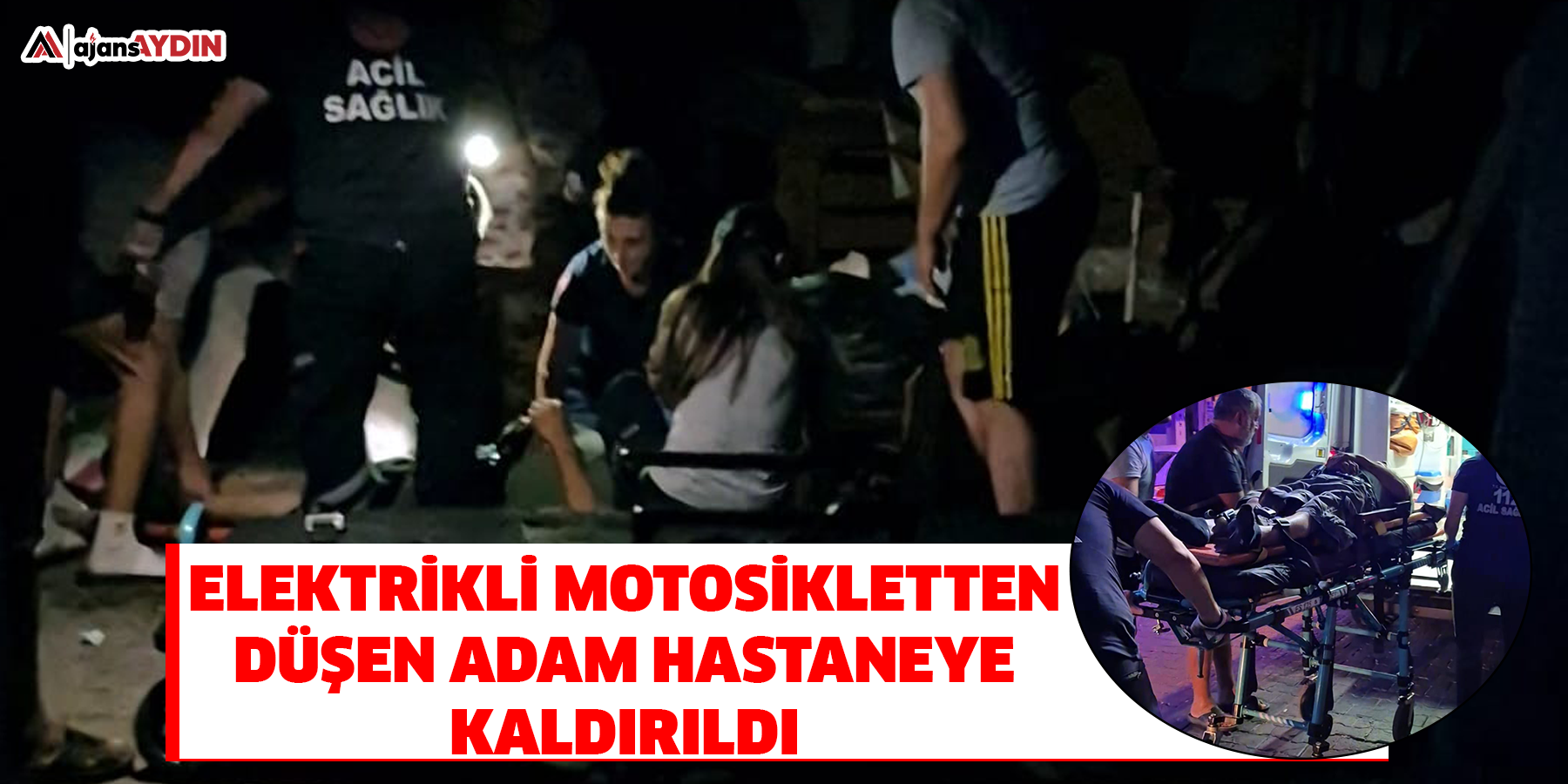 Elektrikli motosikletten düşen adam hastaneye kaldırıldı