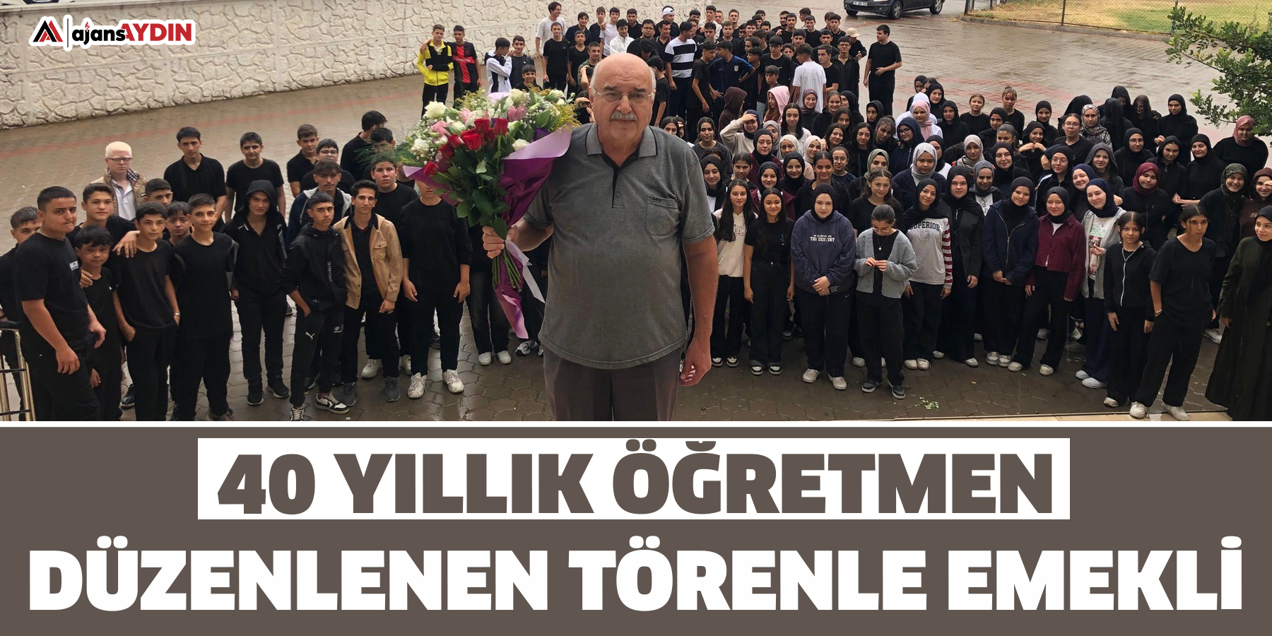 40 yıllık öğretmen törenle emekli oldu