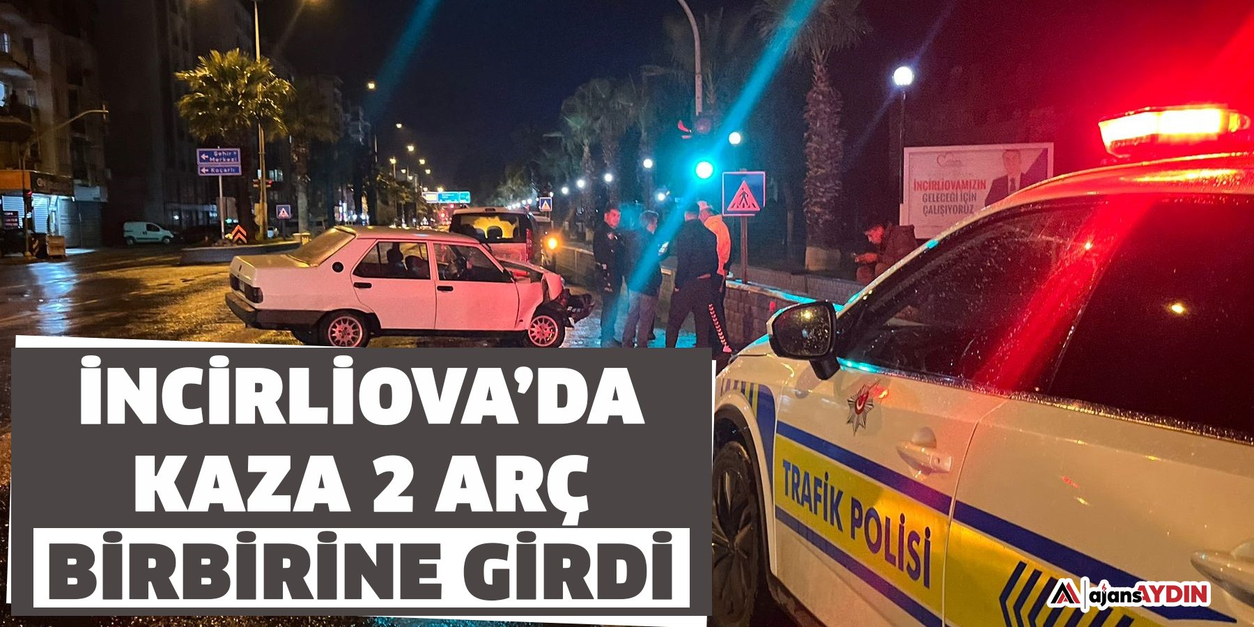 İncirliova’da ışıkta bekleyen araca, otomobil çarptı