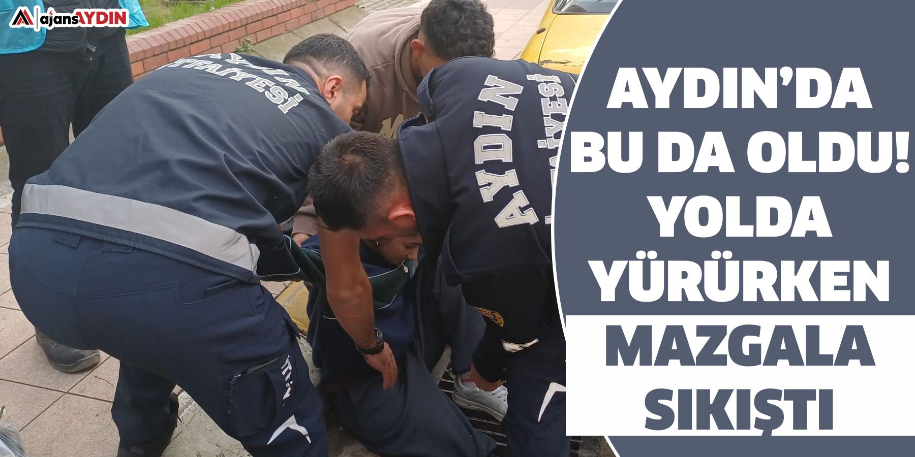 Bu kadarı da pes!  Yolda yürürken mazgala sıkıştı