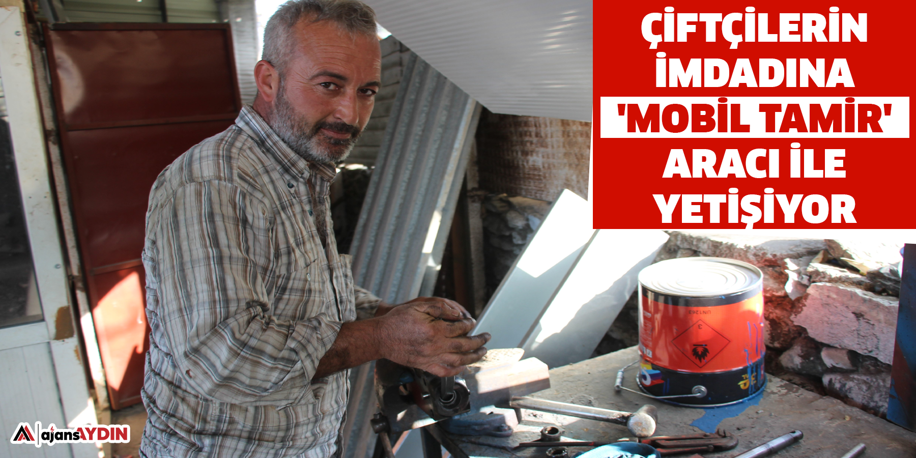 Çiftçilerin imdadına 'mobil tamir' aracı ile yetişiyor