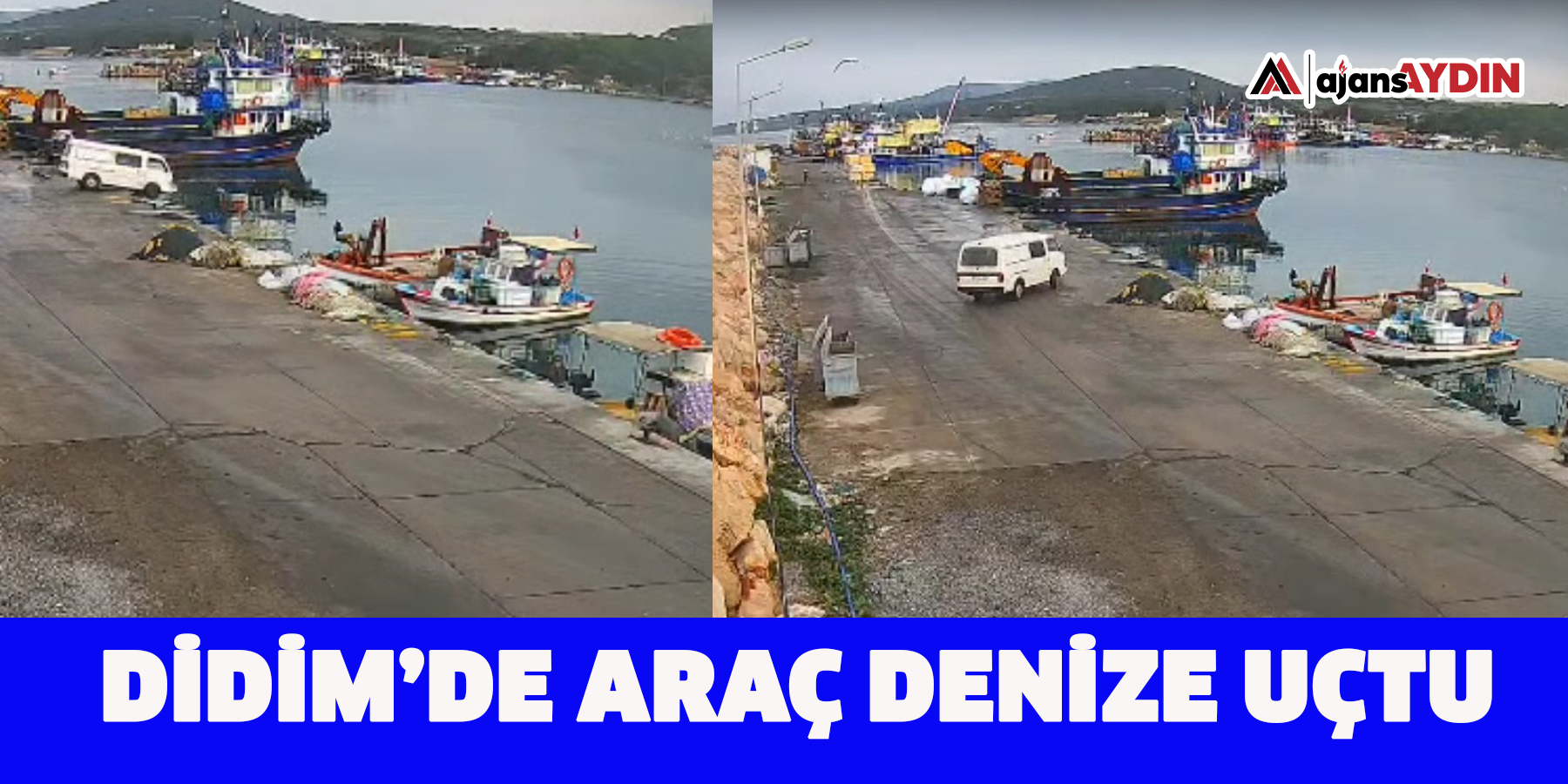 Didim’de araç denize uçtu