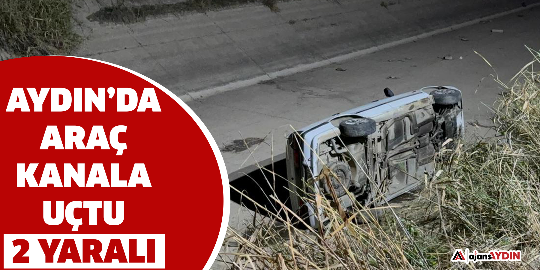 Aydın’da kontrolden çıkan otomobilin su kanalına devrilmesi sonucu iki kişi yaralandı.