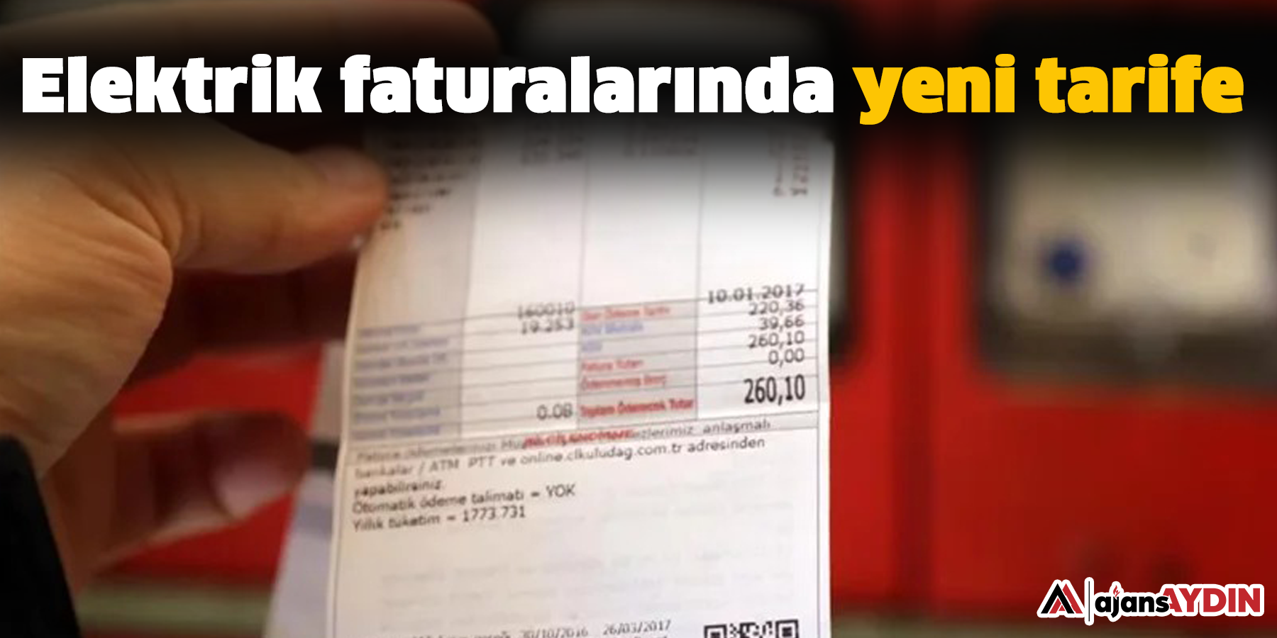 Elektrik faturalarında yeni tarife