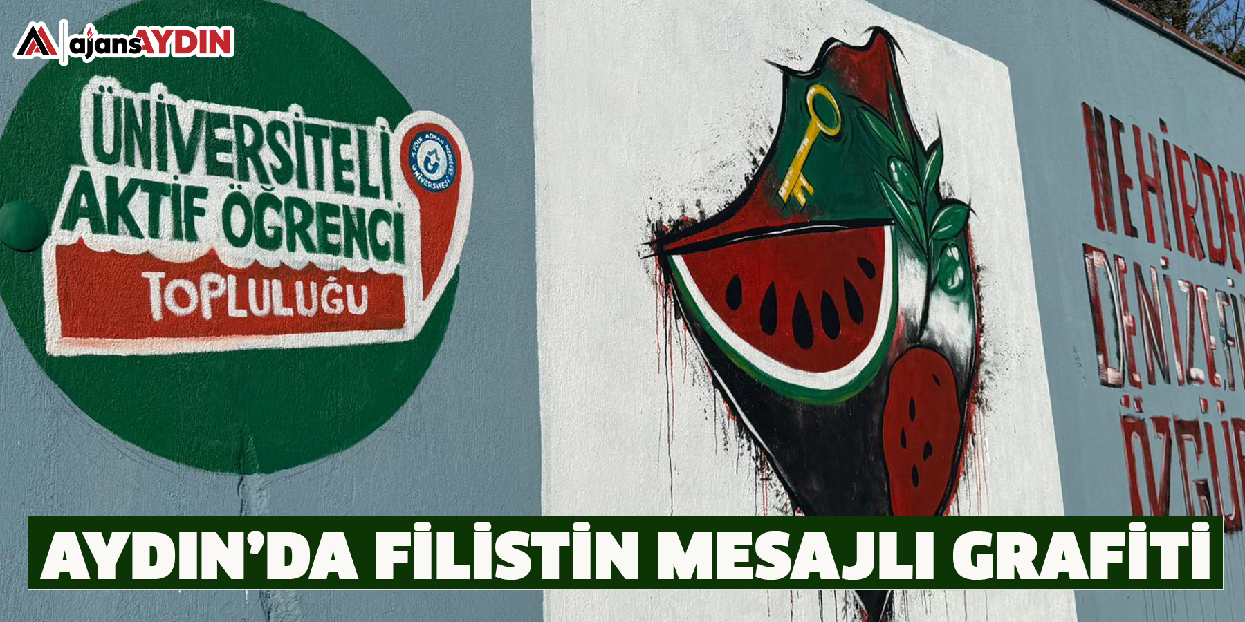 Aydın’da Filistin Mesajlı Grafiti