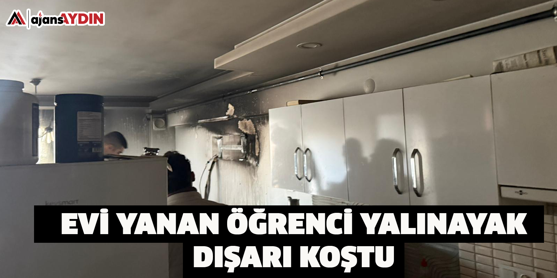 Evi yanan öğrenci yalınayak dışarı koştu