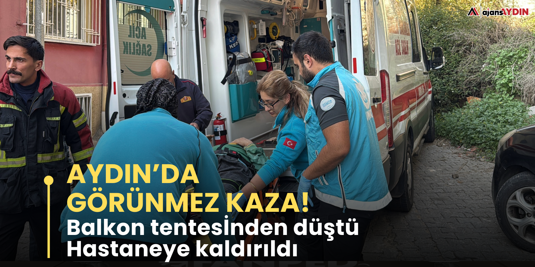 Balkon tentesinden düştü!  Hastaneye kaldırıldı
