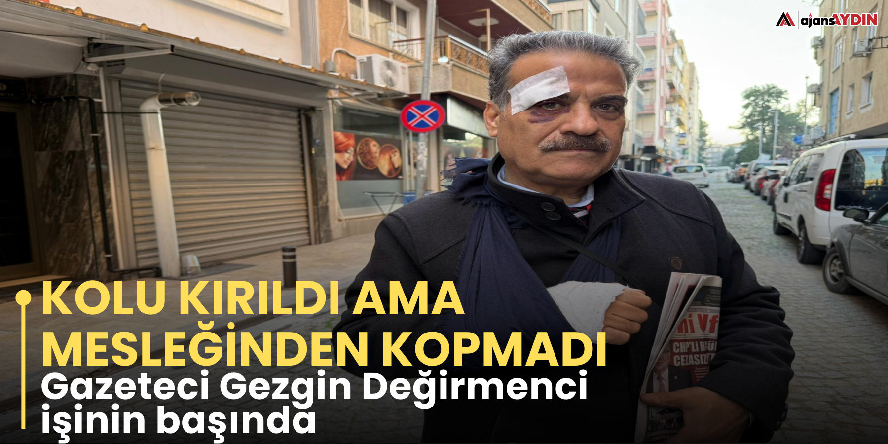 Kolu kırıldı ama mesleğinden kopmadı  Gazeteci Gezgin Değirmenci işinin başında