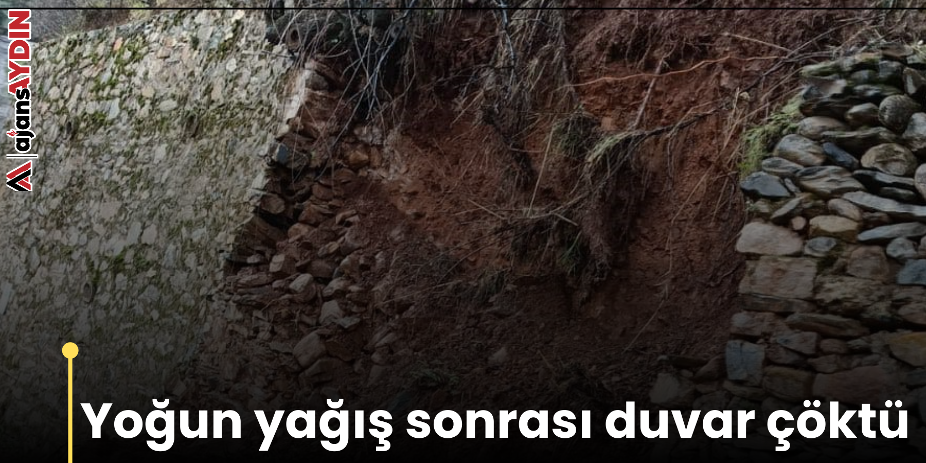 Yoğun yağış sonrası duvar çöktü