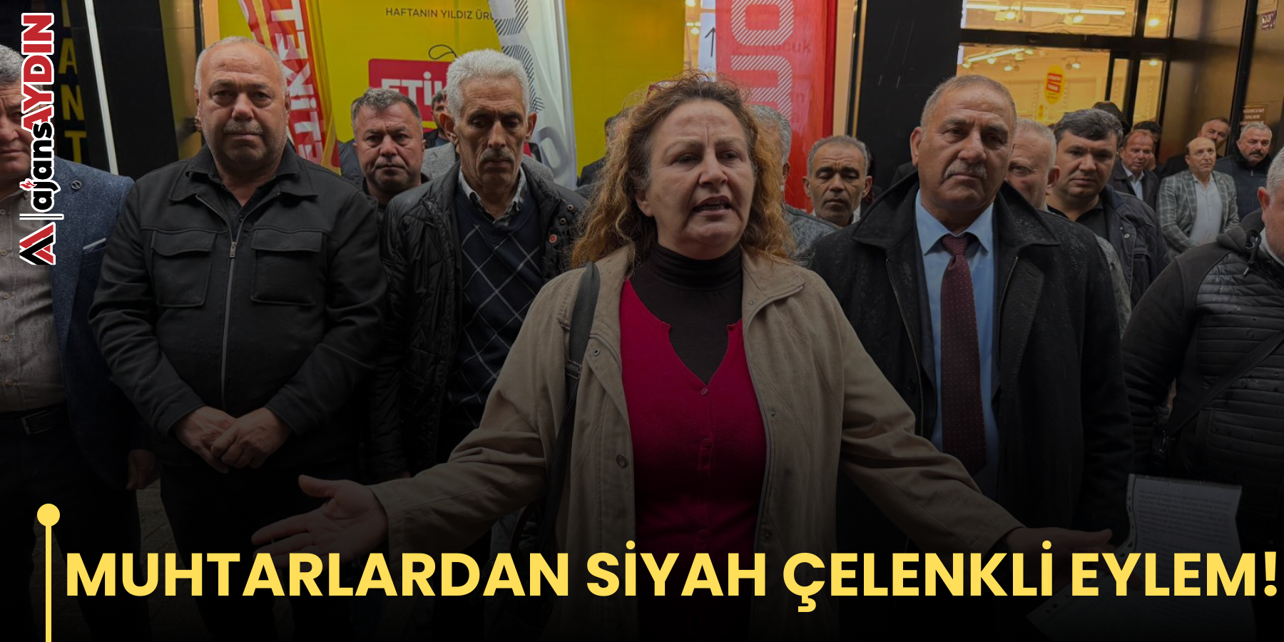 MUHTARLARDAN SİYAH ÇELENKLİ EYLEM!