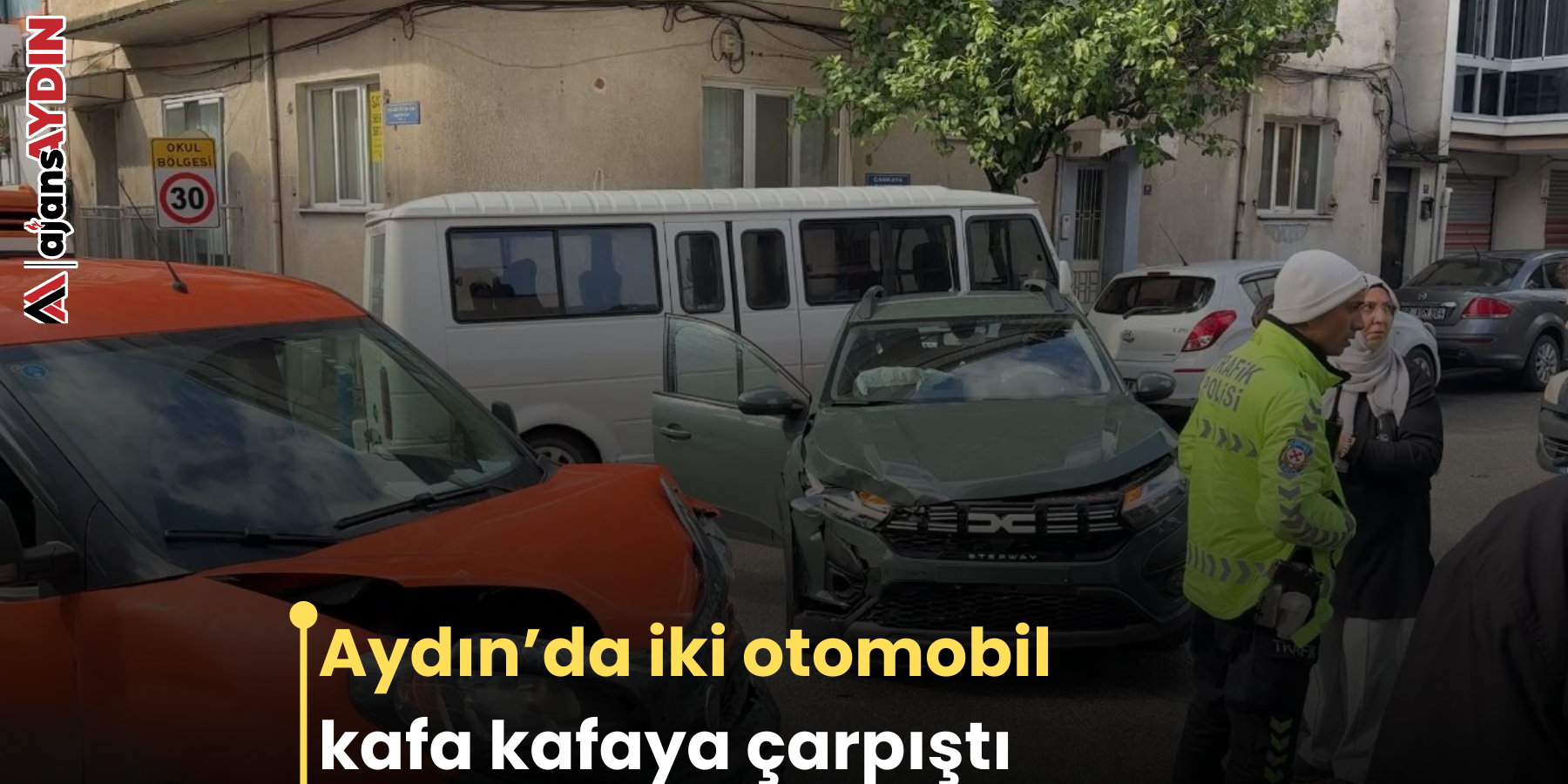 Aydın’da iki otomobil kafa kafaya çarpıştı